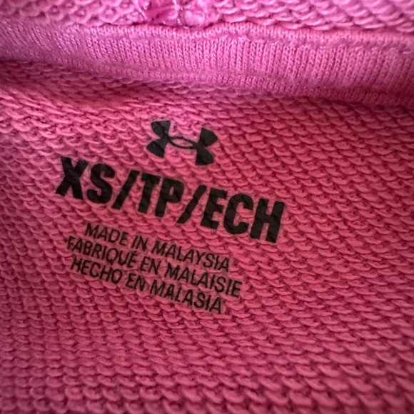 Under Armour Women’s Rival Terry Crop Hoodie Size XS Oversized- Pace Pink - Picture 4 of 4